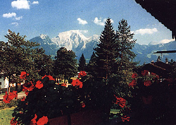 Aussicht vom Balkon im Haus Falleck in Bischofswiesen.